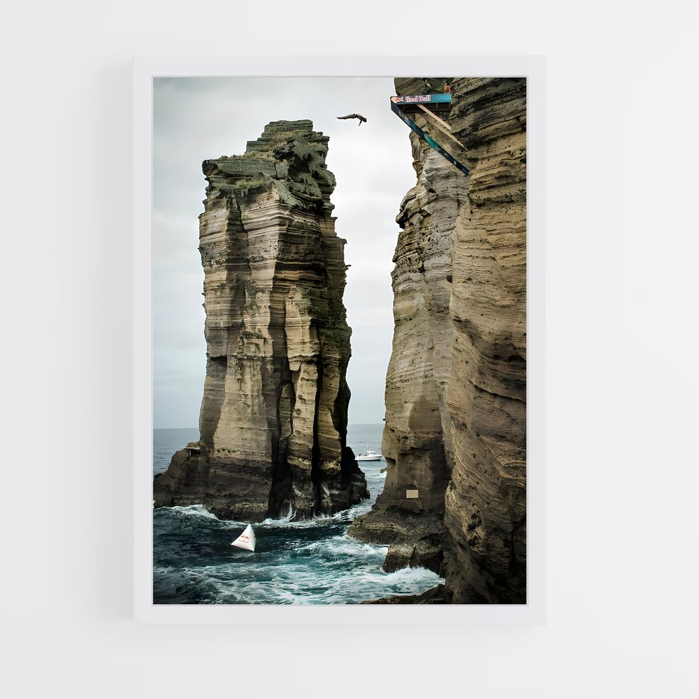 Poster Red bull sauter – affiche Plongeon de falaise (vue 3)